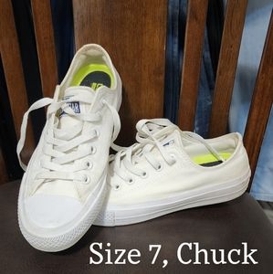 Converse (Chuck Taylor II), white, size 7.